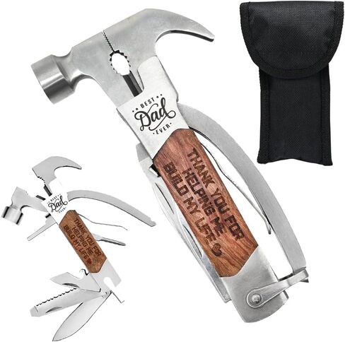 ملحقات أدوات مطرقة التخييم للرجال والأب، هدية عيد الأب من ابنته، أدوات فريدة متعددة الوظائف مع قفل أمان، فتاحة في الذكرى السنوية، وعيد الميلاد in Kuwait