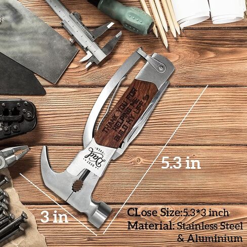 ملحقات أدوات مطرقة التخييم للرجال والأب، هدية عيد الأب من ابنته، أدوات فريدة متعددة الوظائف مع قفل أمان، فتاحة في الذكرى السنوية، وعيد الميلاد in Kuwait