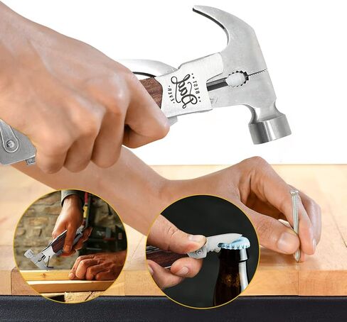 ملحقات أدوات مطرقة التخييم للرجال والأب، هدية عيد الأب من ابنته، أدوات فريدة متعددة الوظائف مع قفل أمان، فتاحة في الذكرى السنوية، وعيد الميلاد in Kuwait