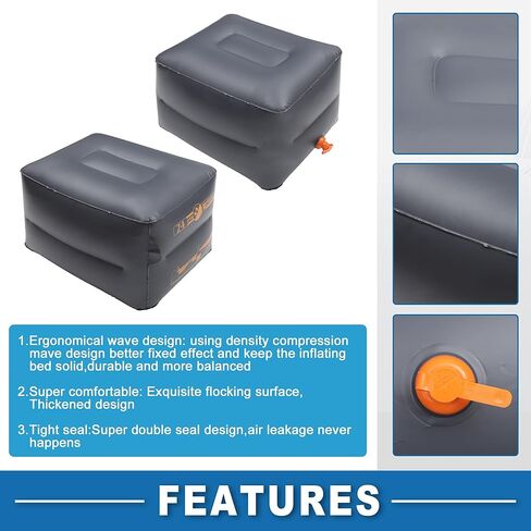 Car Interval Mat Comfortable Backseat Spacing Mat for Backseat Napping Deep Gray (Set of 2) in Saudi Arabia