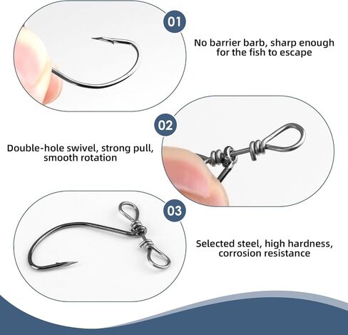 20 Pcs Drop Shot Hook, High-Carbon Steel in-Line Catfish Rig Fishing Lure Worm Hooks with Swivels for Bass Perch Drop Texas, Fast and Easy to Use for Serious Anglers Fly Fishing Enthusiasts in Saudi Arabia