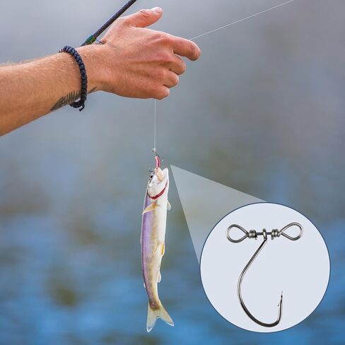 20 Pcs Drop Shot Hook, High-Carbon Steel in-Line Catfish Rig Fishing Lure Worm Hooks with Swivels for Bass Perch Drop Texas, Fast and Easy to Use for Serious Anglers Fly Fishing Enthusiasts in Saudi Arabia