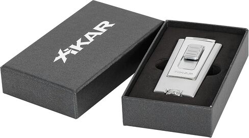 Xikar Trezo Lighter, Inline Triple Jet Flame, Piezo Ignition, Protective Lid, Oversized Adjustment Wheel, Black/Bronze in Saudi Arabia
