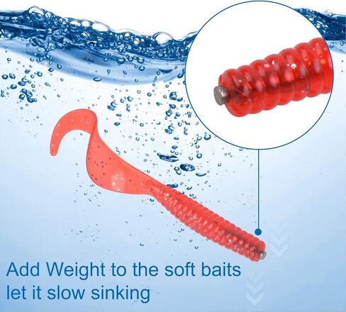 35pcs Nail Weights Kit Tungsten Insert Fishing Weights Sinkers Wacky Worm Nail Sinkers Pencil Weights for Bass Fishing Tackle in Various Sizes in Saudi Arabia