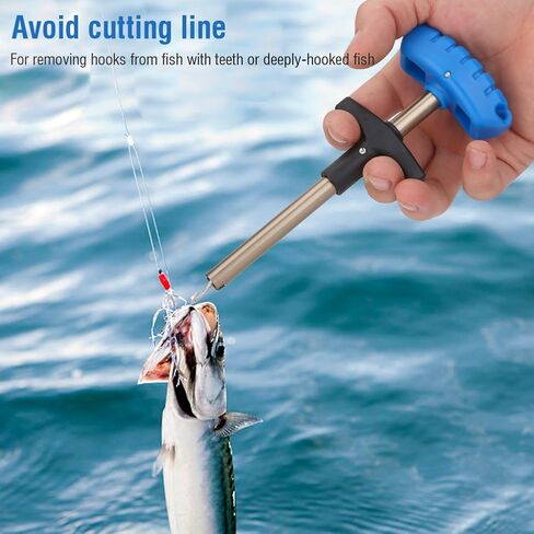 Fishing Hook Remover Stainless Steel T Shaped Quick Needle Remover Extractor Fish Hook Removing Tools Saltwater Freshwater in Saudi Arabia