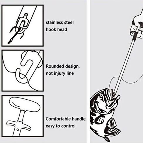Fishing Hook Remover Stainless Steel T Shaped Quick Needle Remover Extractor Fish Hook Removing Tools Saltwater Freshwater in Saudi Arabia