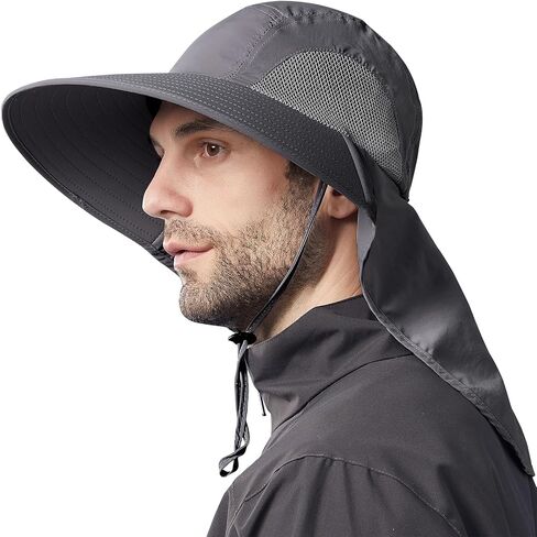 Sun Hats for Men Women with Neck Flap, Wide Brim UPF 50+ Sun Protection Summer Outdoor Fishing Hiking Gardening Unisex Hat in Saudi Arabia
