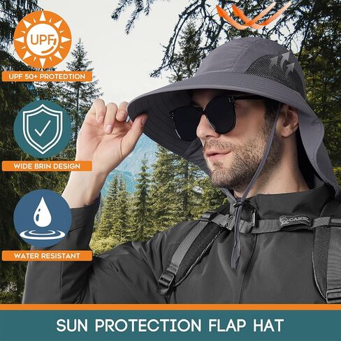 Sun Hats for Men Women with Neck Flap, Wide Brim UPF 50+ Sun Protection Summer Outdoor Fishing Hiking Gardening Unisex Hat in Saudi Arabia