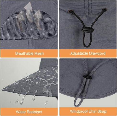 Sun Hats for Men Women with Neck Flap, Wide Brim UPF 50+ Sun Protection Summer Outdoor Fishing Hiking Gardening Unisex Hat in Saudi Arabia