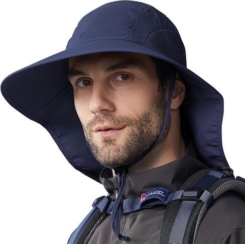 Sun Hats for Men Women with Neck Flap, Wide Brim UPF 50+ Sun Protection Summer Outdoor Fishing Hiking Gardening Unisex Hat in Saudi Arabia