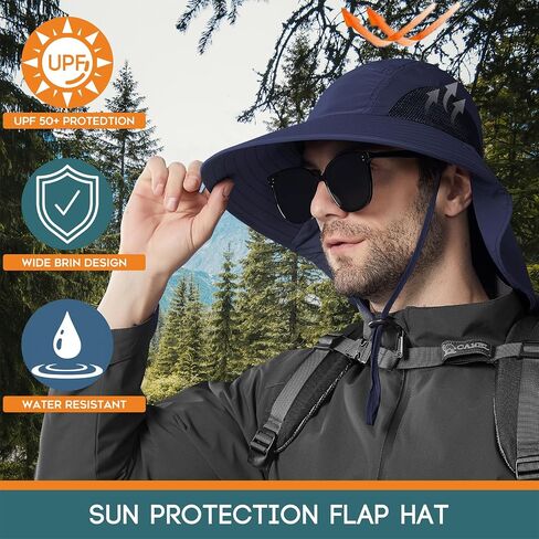 Sun Hats for Men Women with Neck Flap, Wide Brim UPF 50+ Sun Protection Summer Outdoor Fishing Hiking Gardening Unisex Hat in Saudi Arabia