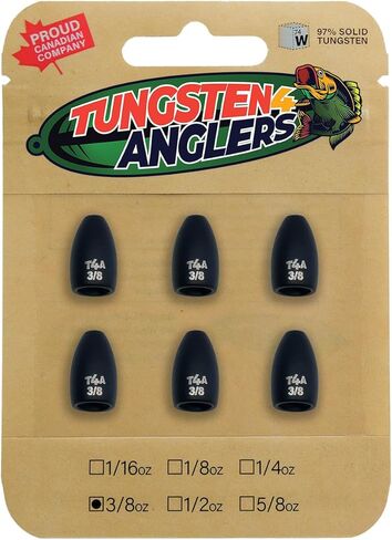 Tungsten 4 Anglers – 97% Pure Tungsten Flipping Weight for Bass Fishing | Sinkers for Punching Through Heavy Cover | 3/8oz. to 1-1/2oz. in Black/Pumpkin in Saudi Arabia
