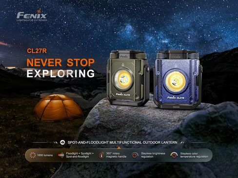 مصباح يدوي Fenix ​​CL27R للتخييم، 1600 لومن USB-C قابل لإعادة الشحن ومقاوم للماء مع مصابيح LED بيضاء وحمراء ومنظم Lumentac لحالات الطوارئ وانقطاع الطاقة في الأعاصير ومواقع العمل (أخضر) in Saudi Arabia