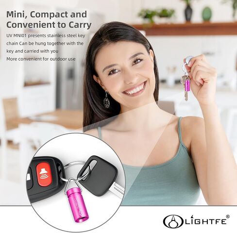 LIGHTFE UV MINI 01D Blacklight Flashlight 365nm keychain lamp, suitable for pet urine stains, stains, minerals, fluorescent agent detection, and currency art identification, etc in Saudi Arabia