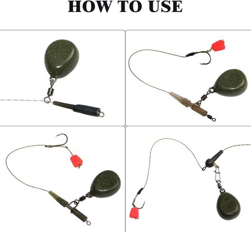 Carp Fishing Weights 2OZ Fishing Sinkers Coated Flat Pear Sinker Weight with Swivels Carp Fishing Equipment in Saudi Arabia