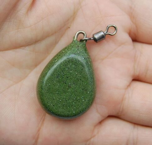 Carp Fishing Weights 2OZ Fishing Sinkers Coated Flat Pear Sinker Weight with Swivels Carp Fishing Equipment in Saudi Arabia