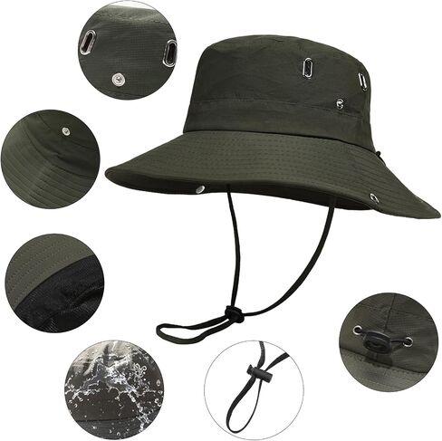 Peicees Wide Brim Fishing Hat for Men Womens Sun Bucket Hat UPF50+ Protection Waterproof Summer Boonie Hat Hiking Gardening in Saudi Arabia