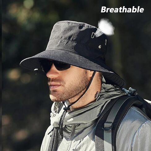 Peicees Wide Brim Fishing Hat for Men Womens Sun Bucket Hat UPF50+ Protection Waterproof Summer Boonie Hat Hiking Gardening in Saudi Arabia