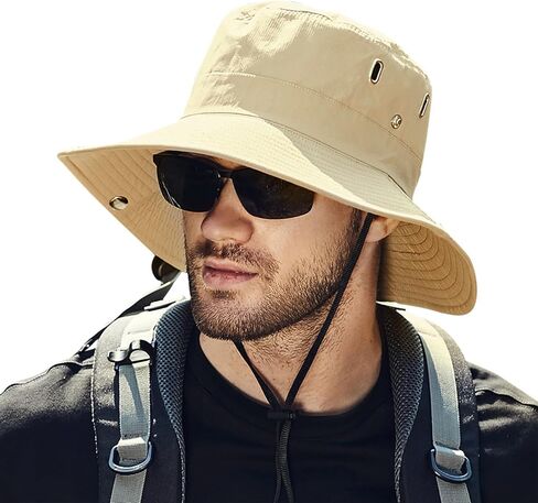 Peicees Wide Brim Fishing Hat for Men Womens Sun Bucket Hat UPF50+ Protection Waterproof Summer Boonie Hat Hiking Gardening in Saudi Arabia