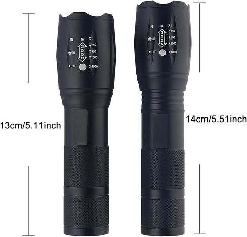 Bright Tactical Flashlight 5 Modes Zoomable Portable EDC Flashlight Handheld Flashlight for Camping Hiking Emergency, 2 Pack in Saudi Arabia