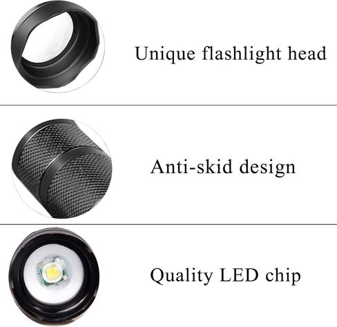 Bright Tactical Flashlight 5 Modes Zoomable Portable EDC Flashlight Handheld Flashlight for Camping Hiking Emergency, 2 Pack in Saudi Arabia