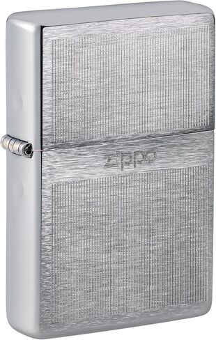 Zippo Lighter: Vintage with Engraved Design - Brushed Chrome 81484 in Saudi Arabia
