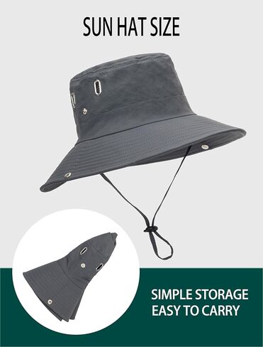 قبعات قابلة للتنفس ذات حافة واسعة للشمس قابلة للتعديل على الشاطئ والمشي لمسافات طويلة وصيد الأسماك في الهواء الطلق قبعة سفاري للنساء والرجال البالغين in Kuwait