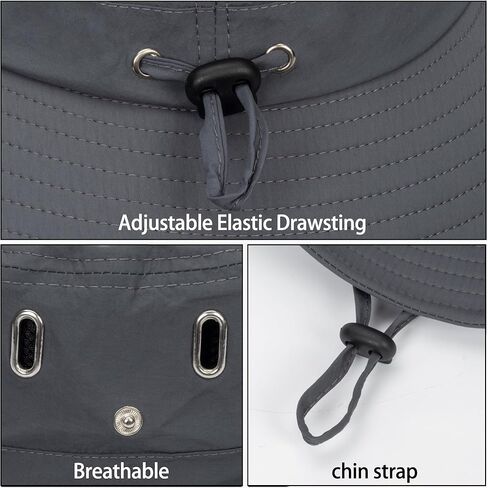 قبعات قابلة للتنفس ذات حافة واسعة للشمس قابلة للتعديل على الشاطئ والمشي لمسافات طويلة وصيد الأسماك في الهواء الطلق قبعة سفاري للنساء والرجال البالغين in Kuwait