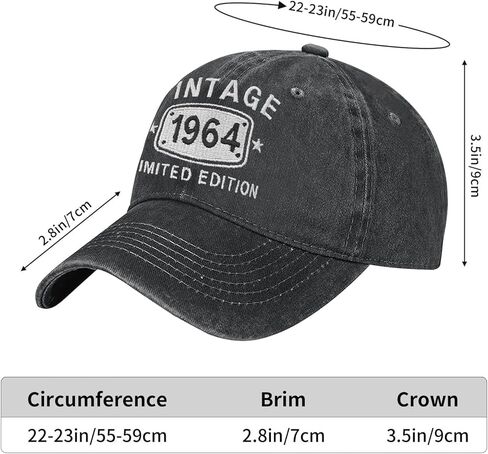 المطرزة 40th 50th 60th 70th 80th 90th قبعة خمر التقاعد قبعة بيسبول هدايا عيد ميلاد للرجال والنساء in Kuwait