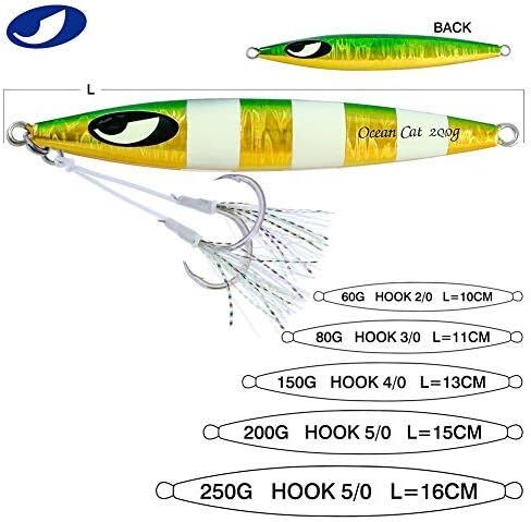 OCEAN CAT Lead Metal Flat Slow Fall Pitch Fishing Jigs Lures Sinking Vertical Jigging Bait with Butterfly Hook for Saltwater Fishing in Saudi Arabia