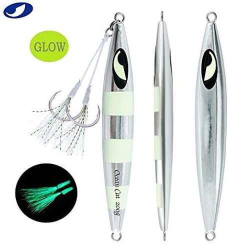 OCEAN CAT Lead Metal Flat Slow Fall Pitch Fishing Jigs Lures Sinking Vertical Jigging Bait with Butterfly Hook for Saltwater Fishing in Saudi Arabia