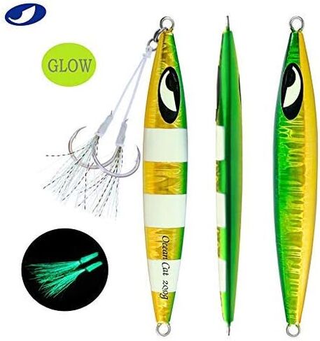 OCEAN CAT Lead Metal Flat Slow Fall Pitch Fishing Jigs Lures Sinking Vertical Jigging Bait with Butterfly Hook for Saltwater Fishing in Saudi Arabia