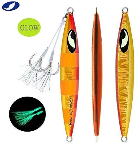 OCEAN CAT Lead Metal Flat Slow Fall Pitch Fishing Jigs Lures Sinking Vertical Jigging Bait with Butterfly Hook for Saltwater Fishing in Saudi Arabia