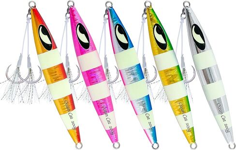 OCEAN CAT Lead Metal Flat Slow Fall Pitch Fishing Jigs Lures Sinking Vertical Jigging Bait with Butterfly Hook for Saltwater Fishing in Saudi Arabia