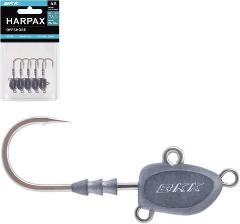 BKK Harpax Offshore jighead Hook | طلاء القصدير اللامع | نقطة الإبرة in Saudi Arabia