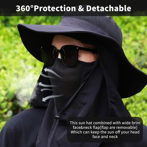 Outdoor Sun Hat Fishing Hat Women Wide Brim Sun Hat with Neck Flap Summer UV Protection Fishing Hat Hiking in Saudi Arabia