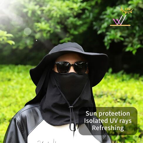 Outdoor Sun Hat Fishing Hat Women Wide Brim Sun Hat with Neck Flap Summer UV Protection Fishing Hat Hiking in Saudi Arabia