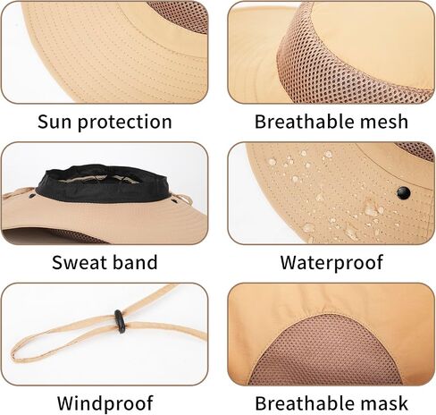 Outdoor Sun Hat Fishing Hat Women Wide Brim Sun Hat with Neck Flap Summer UV Protection Fishing Hat Hiking in Saudi Arabia