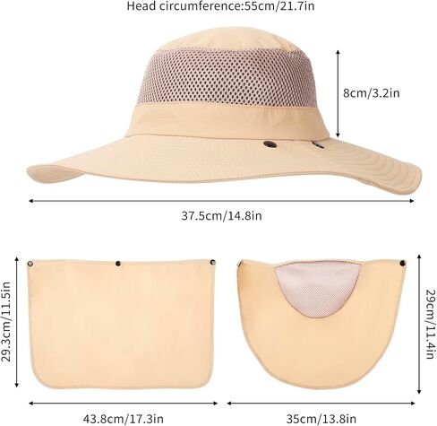 Outdoor Sun Hat Fishing Hat Women Wide Brim Sun Hat with Neck Flap Summer UV Protection Fishing Hat Hiking in Saudi Arabia