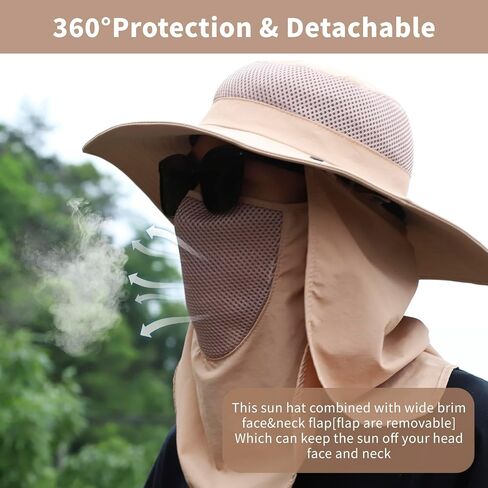 Outdoor Sun Hat Fishing Hat Women Wide Brim Sun Hat with Neck Flap Summer UV Protection Fishing Hat Hiking in Saudi Arabia