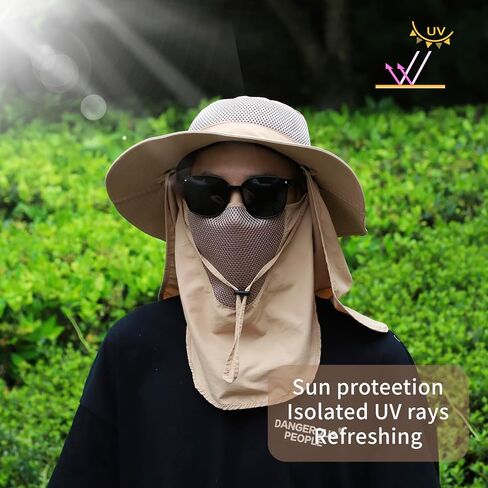 Outdoor Sun Hat Fishing Hat Women Wide Brim Sun Hat with Neck Flap Summer UV Protection Fishing Hat Hiking in Saudi Arabia
