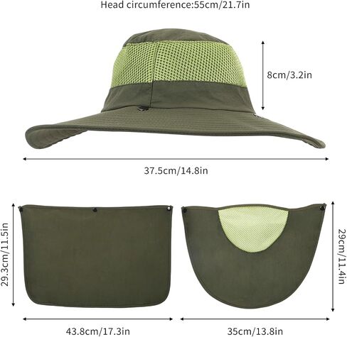 Outdoor Sun Hat Fishing Hat Women Wide Brim Sun Hat with Neck Flap Summer UV Protection Fishing Hat Hiking in Saudi Arabia