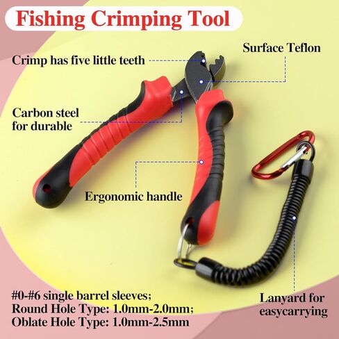 SPEEDWOX Fishing Crimping Tool Fishing Pliers for Single-Barrel Sleeves Crimper Tool Fishing Tackle Saltwater Fishing Gear Crimping Pliers Fishing Crimps for Fishing Line Single Barrel Crimp Sleeves in Kuwait