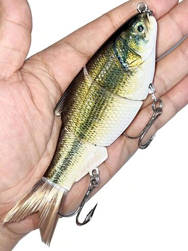5.1inch 1.1oz Lifelike Hard Fishing Lures Multi-Joint Slow Sinking 3 Segmented Swimbait Artificial Bait Bass Fishing Lure in Saudi Arabia