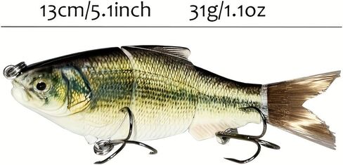 5.1inch 1.1oz Lifelike Hard Fishing Lures Multi-Joint Slow Sinking 3 Segmented Swimbait Artificial Bait Bass Fishing Lure in Saudi Arabia