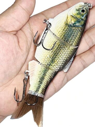 5.1inch 1.1oz Lifelike Hard Fishing Lures Multi-Joint Slow Sinking 3 Segmented Swimbait Artificial Bait Bass Fishing Lure in Saudi Arabia