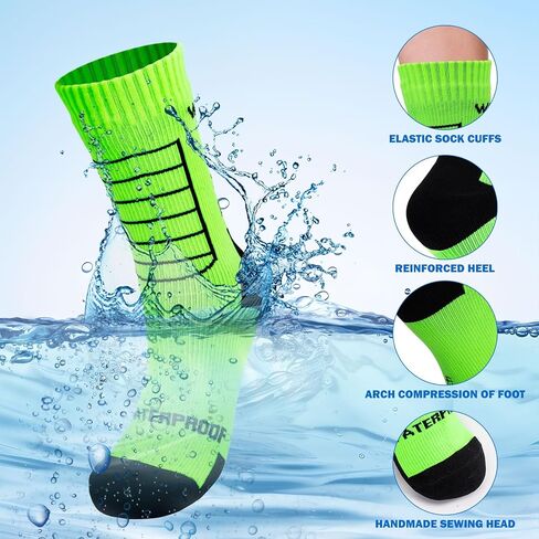 LEOSTEP Green Waterproof Socks for Men and Women,Outdoor Breathable Socks for Fish, Skating, Skiing, Camping, Cycling in Kuwait
