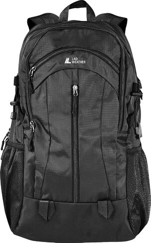 Water Resistant Backpack with USB Charging Port Water Bottle Pocket for Men Women College Business Travel (Black) in Saudi Arabia