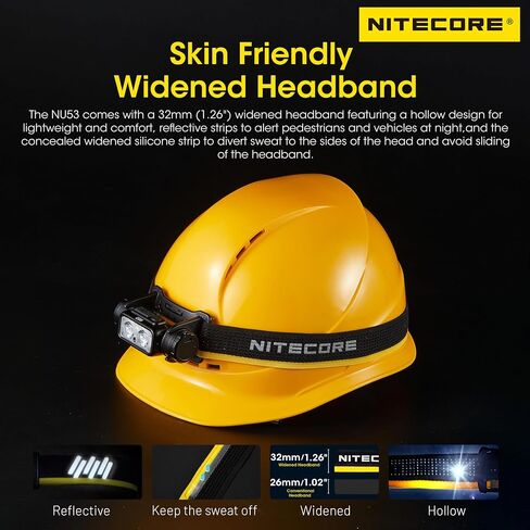 Nitecore NU53 1800 Lumen كشافات صناعية خفيفة الوزن 6000 مللي أمبير بطارية USB-C قابلة للشحن علامة المصباح in Saudi Arabia