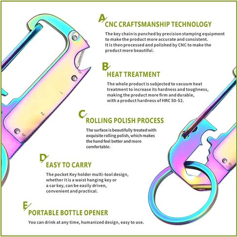 9 in 1 Mini Keychain Multitool with Outer Hexagon Wrench Bottle Opener Pocket Car Keychain Suitable for Outdoor/Home Sandblasting Color in Saudi Arabia